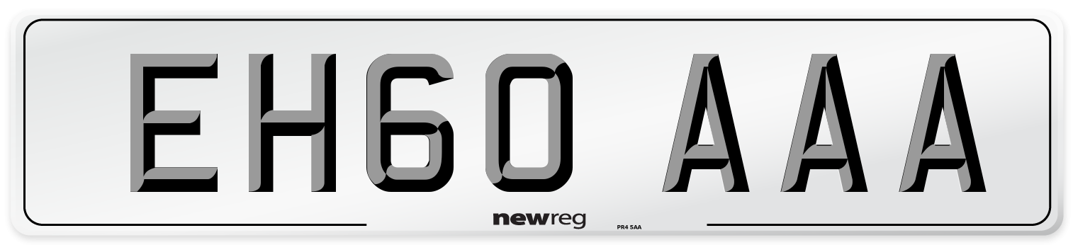 EH60 AAA Number Plate from New Reg